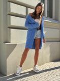 Load image into Gallery viewer, Ladies Longline Cardigan/ azure