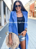 Load image into Gallery viewer, Ladies Longline Cardigan/ azure