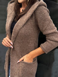 Load image into Gallery viewer, Ladies Longline Cardigan/ chocolate