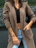 Load image into Gallery viewer, Ladies Longline Cardigan/ chocolate