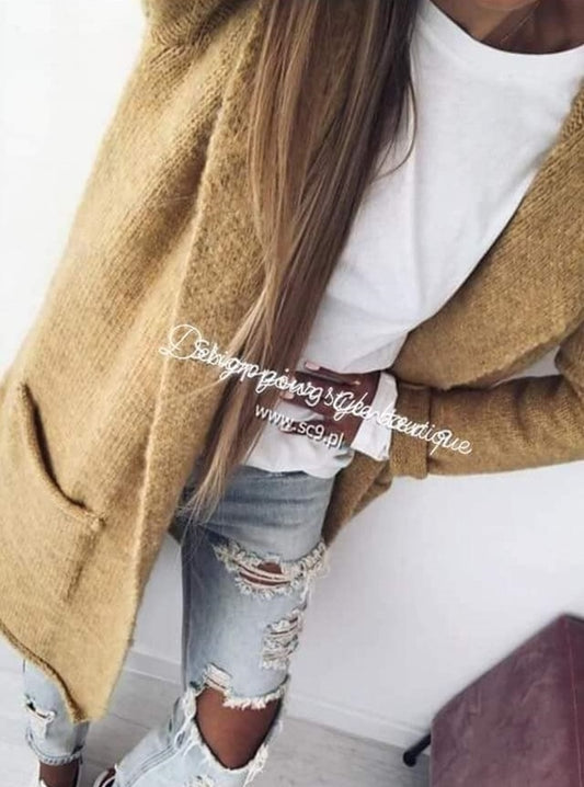Long Cardigan/ mustard