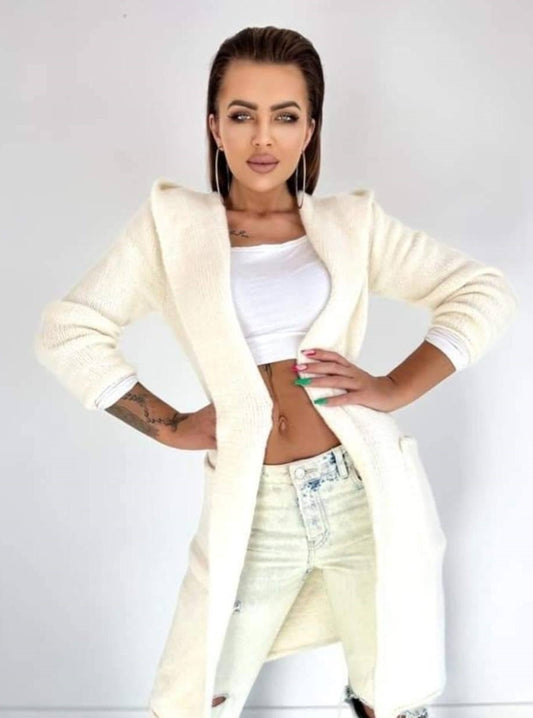 Ladies Long Cardigan/ cream