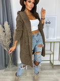 Load image into Gallery viewer, Ladies Longline Cardigan/ chocolate