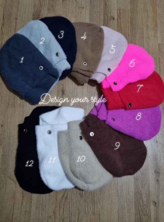 Set: hat and scarf neon pink