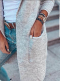 Load image into Gallery viewer, Long Cardigan/  light gray
