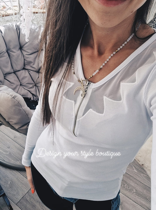 Lace top with long sleeves