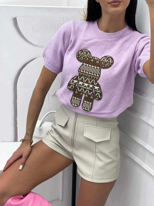 Blouse with short sleeves